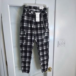 Brand New Three Courter Plaid Joggers